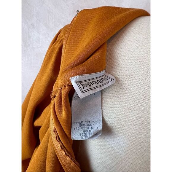 Vintage 80s Orange Midi Dress - Picture 8 of 9